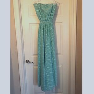 C & C CALIFORNIA - Aquamarine/White Eyelet Maxi Dress